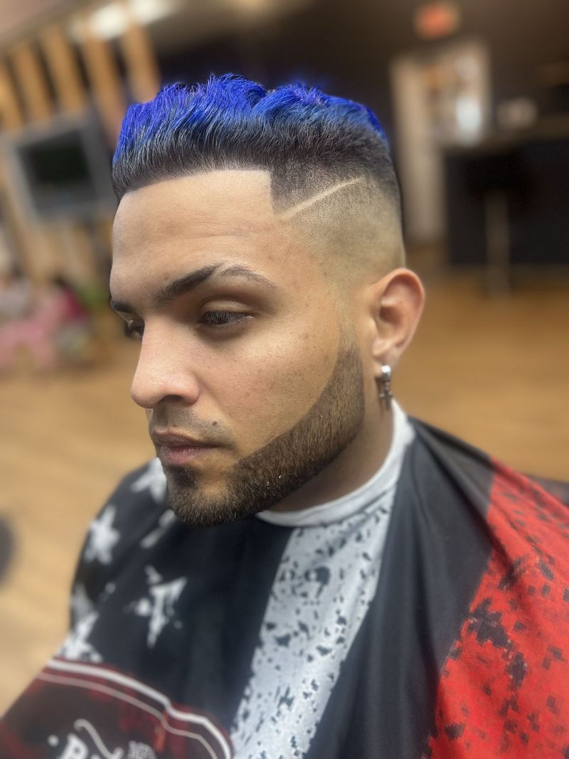 Color fade with a blue top and hard part